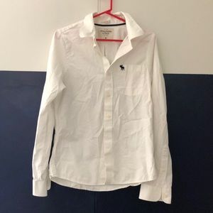 White A &F button down